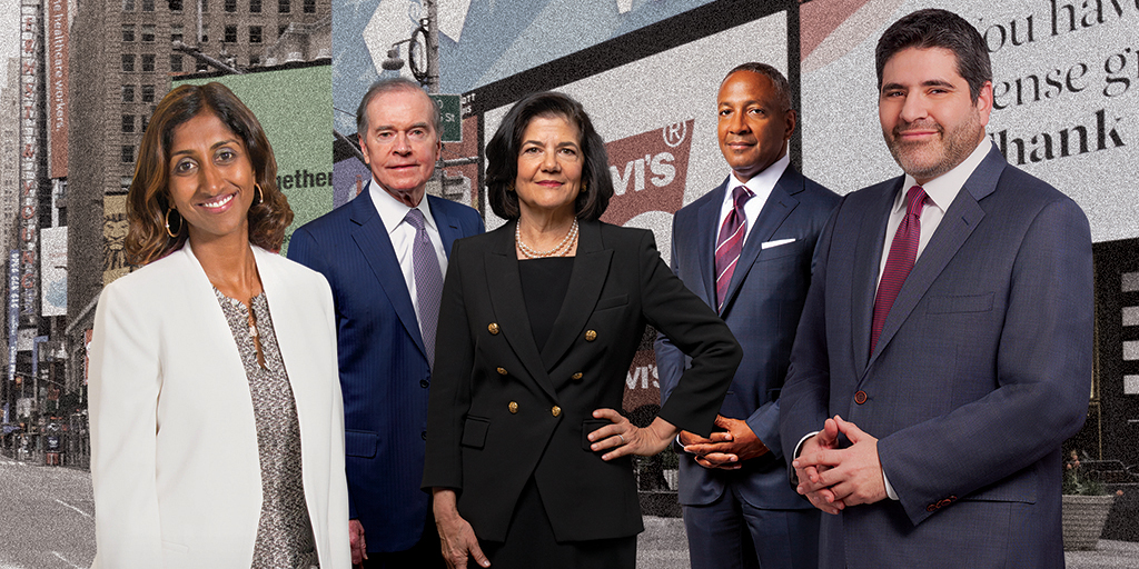 From left to right: Kalpana Srinivasan, Tom Moore, Judy Livingston, Larry Rogers and Jeremy Lieberman.