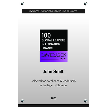 2023 Global Leaders in Litigation Finance Acrylic Plaque