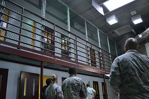 An empty Camp 6 cell block made available for tours.