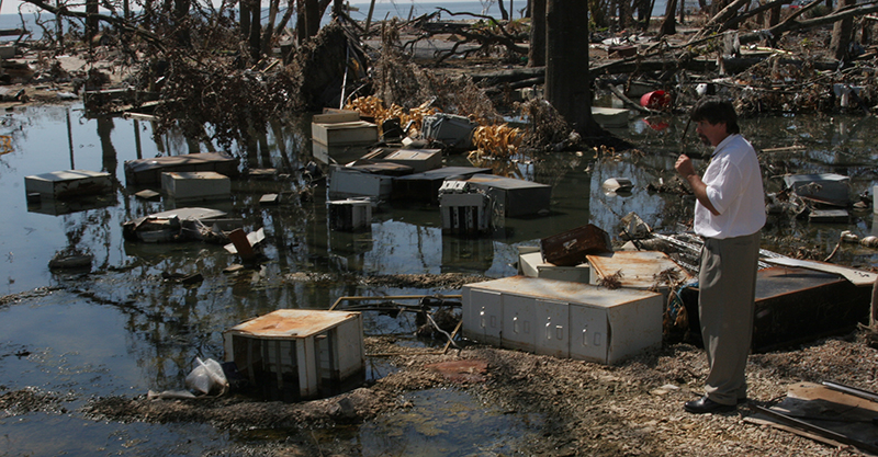 Apocalyptic scenery near the Gulfport shore. Photo by Hugh Williams.