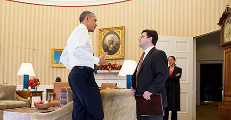 President Obama with Ricardo Zuniga after his Dec. 17 Cuba announcement. Photo by Pete Souza.