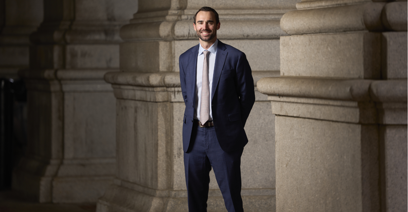 His journey to partner at Reid Collins changed his life from dependency to success in high-stakes securities derivative litigation. Photos by Laura Barisonzi.