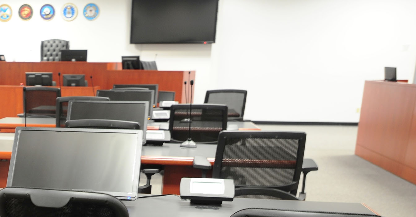 Photo of the courtroom used for the Sept. 11 case provided by Joint Task Force Guantanamo Public Affairs.