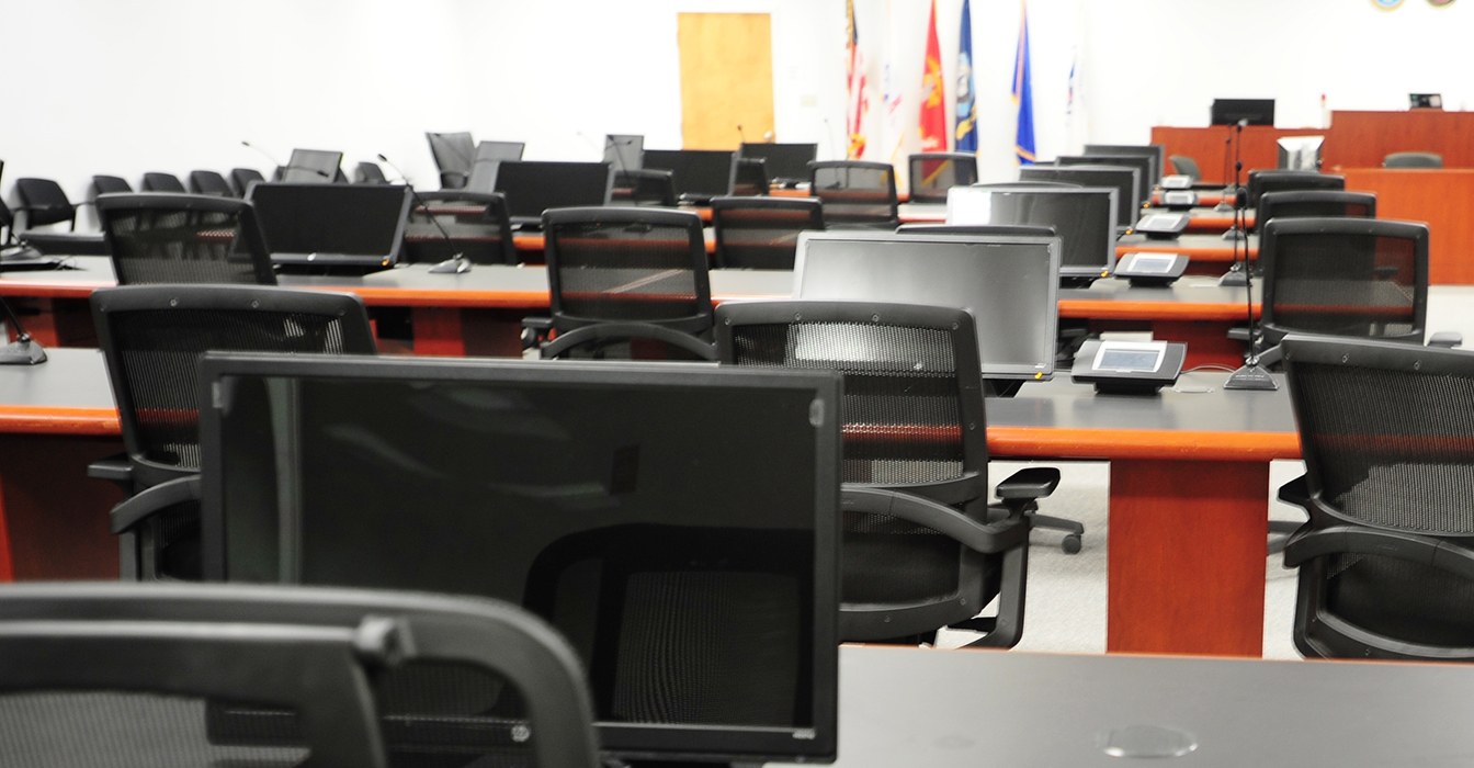 Photo of the courtroom used for the Sept. 11 case provided by Joint Task Force Guantanamo Public Affairs.